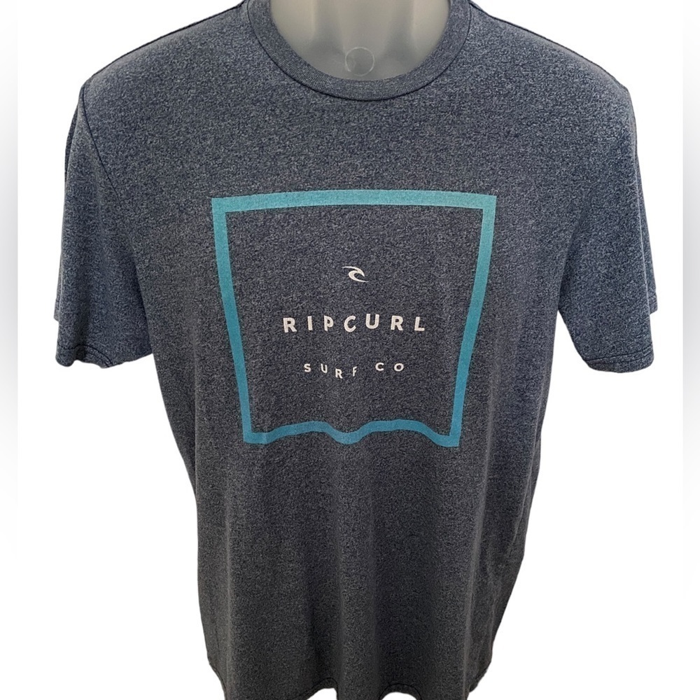 RIP CURL Surf Co Blue Heather Short Sleeve Tee Shirt Men M Medium